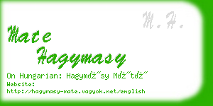mate hagymasy business card